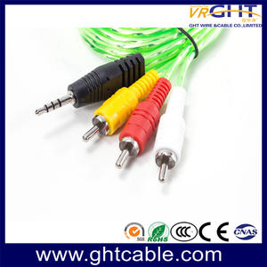3.5MM - 3RCA Green PVC RCA Audio Cable
